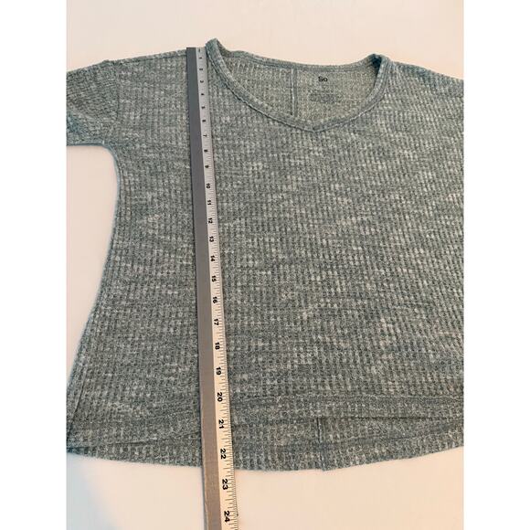 SO Women's XS Preppy Thermal Knit Sage Green Long Sleeve Top Soft Neutral - Picture 6 of 6